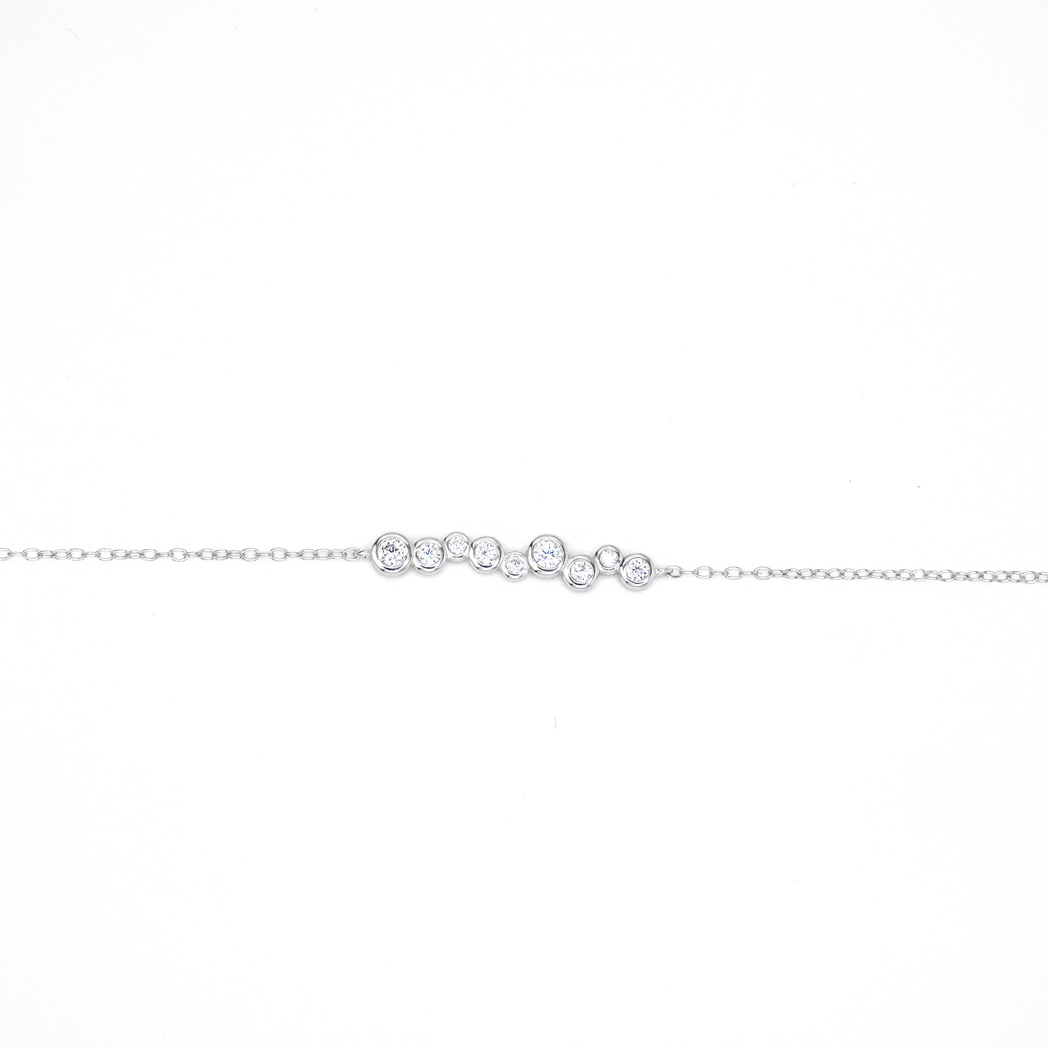 Galactic Pathway - Zircon Crystals Silver Bracelet