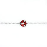 Scarlet Ember - Red Zircon Crystal Silver Bracelet