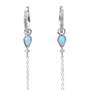 Lunar Luster - Opal Silver Drop Earrings