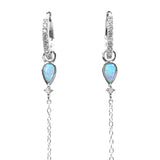 Lunar Luster - Opal Silver Drop Earrings