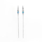 Lunar Luster - Opal Silver Drop Earrings