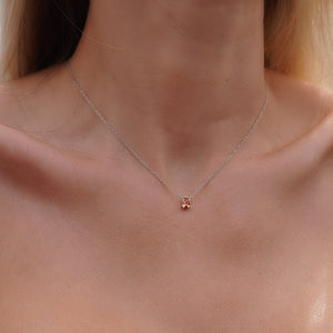 Golden Twilight - Pear Zircon Crystal Silver Necklace