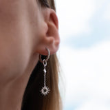 Solar Radiance - Sun and Star Silver Convertible Drop Earrings