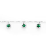 Evergreen - Green Zircon Crystals Silver Bracelet