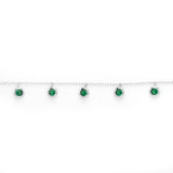 Evergreen - Green Zircon Crystals Silver Bracelet