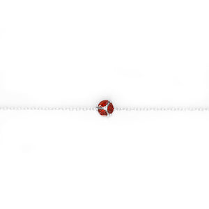 Scarlet Ember - Red Zircon Crystal Silver Bracelet