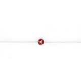 Scarlet Ember - Red Zircon Crystal Silver Bracelet