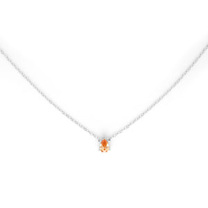 Golden Twilight - Pear Zircon Crystal Silver Necklace