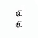 Cosmic Infinity Stud - Star and Moon Silver Earrings